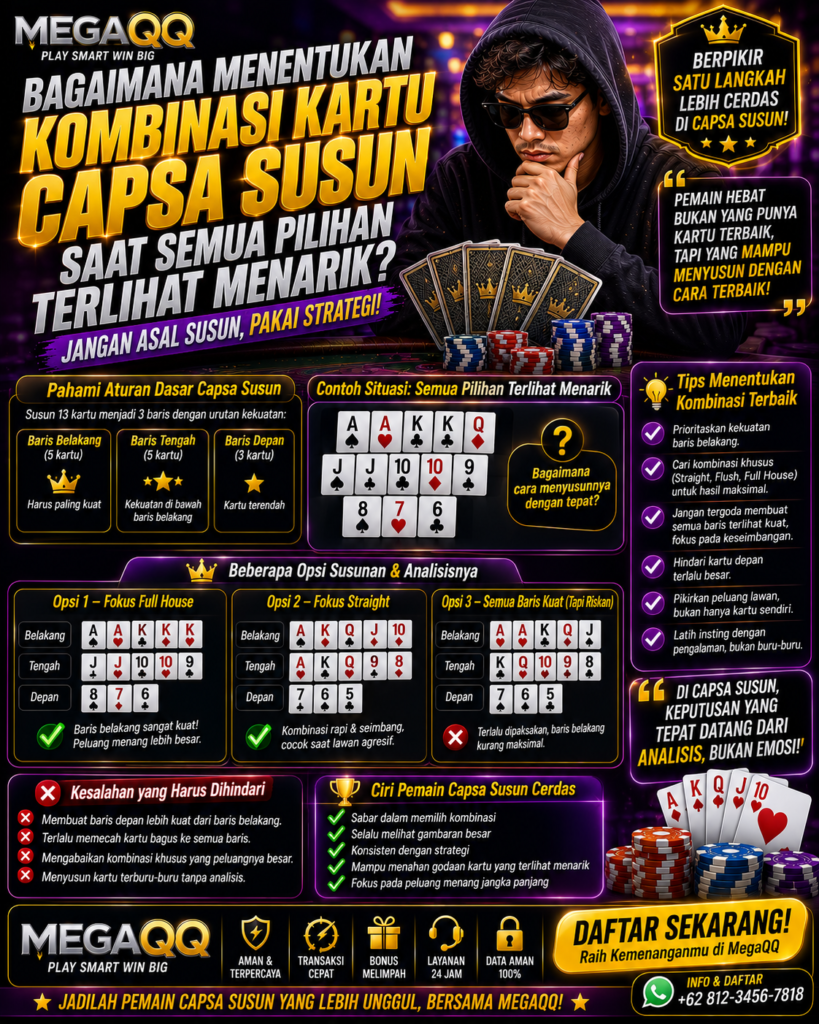 Bagaimana Menentukan Kombinasi Kartu Capsa Susun Saat Semua Pilihan Terlihat Menarik? c30d6446 7aa3 43a6 8f62 eb6a67b89099